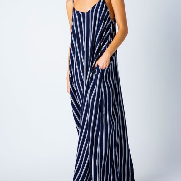 Navy Striped Maxi Dress by Love in - Picture 2 of 8